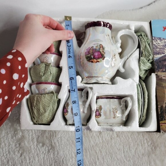 Rare Vintage 17pcs English Colonial Baroque Porcelain Fine China Tea Coffee Set - Picture 8 of 9